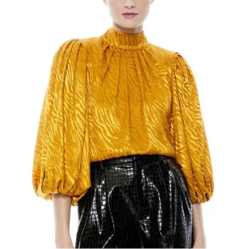 Alice + Olivia Annabelle Puff Sleeve Blouse size XS